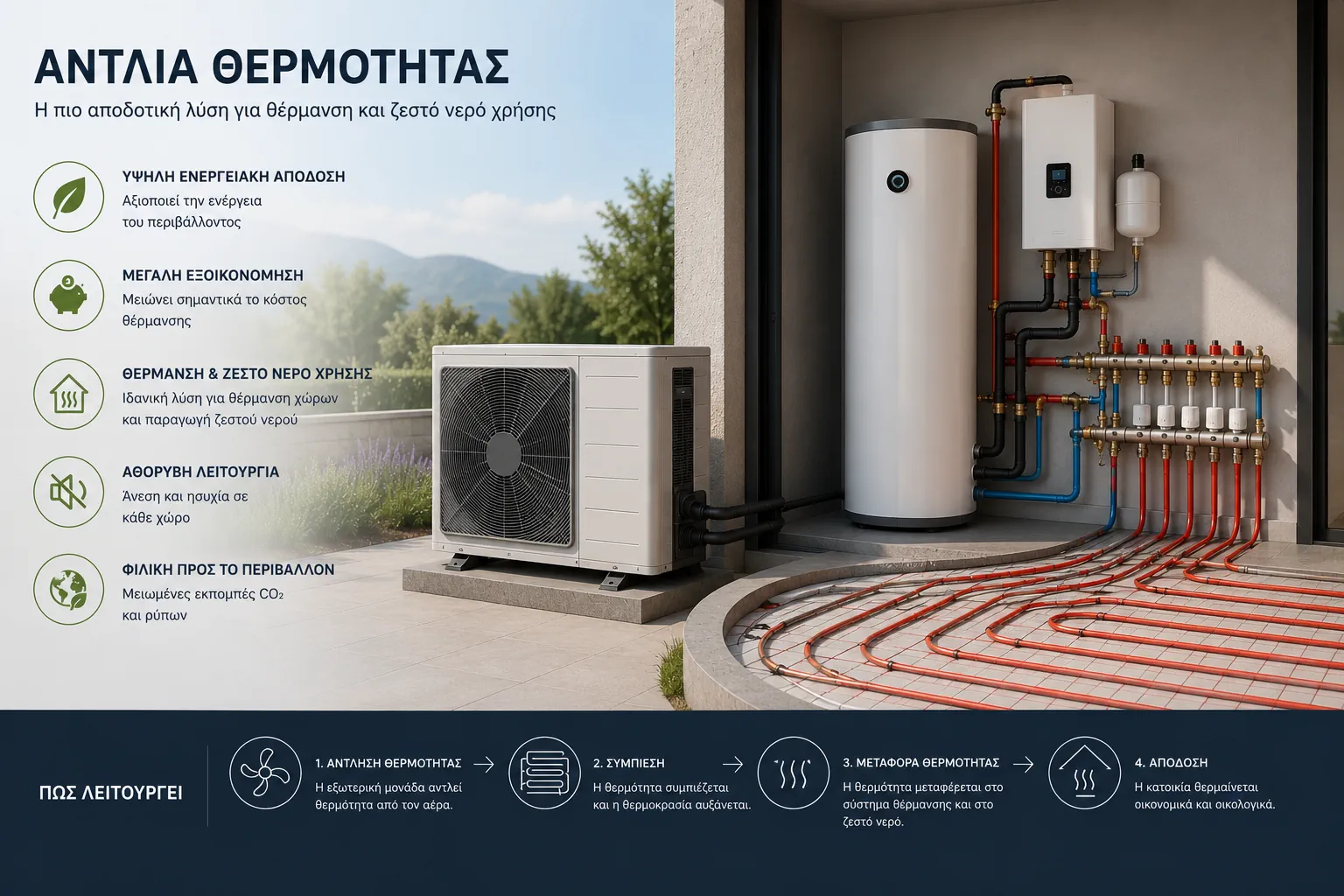 εγκατασταση αντλιας θερμοτητας