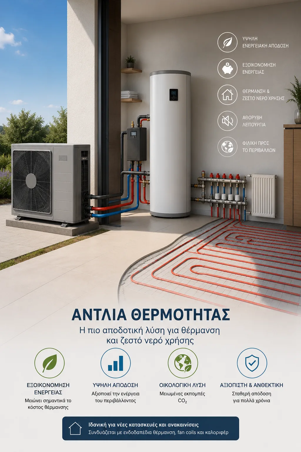 εγκατασταση αντλιας θερμοτητας