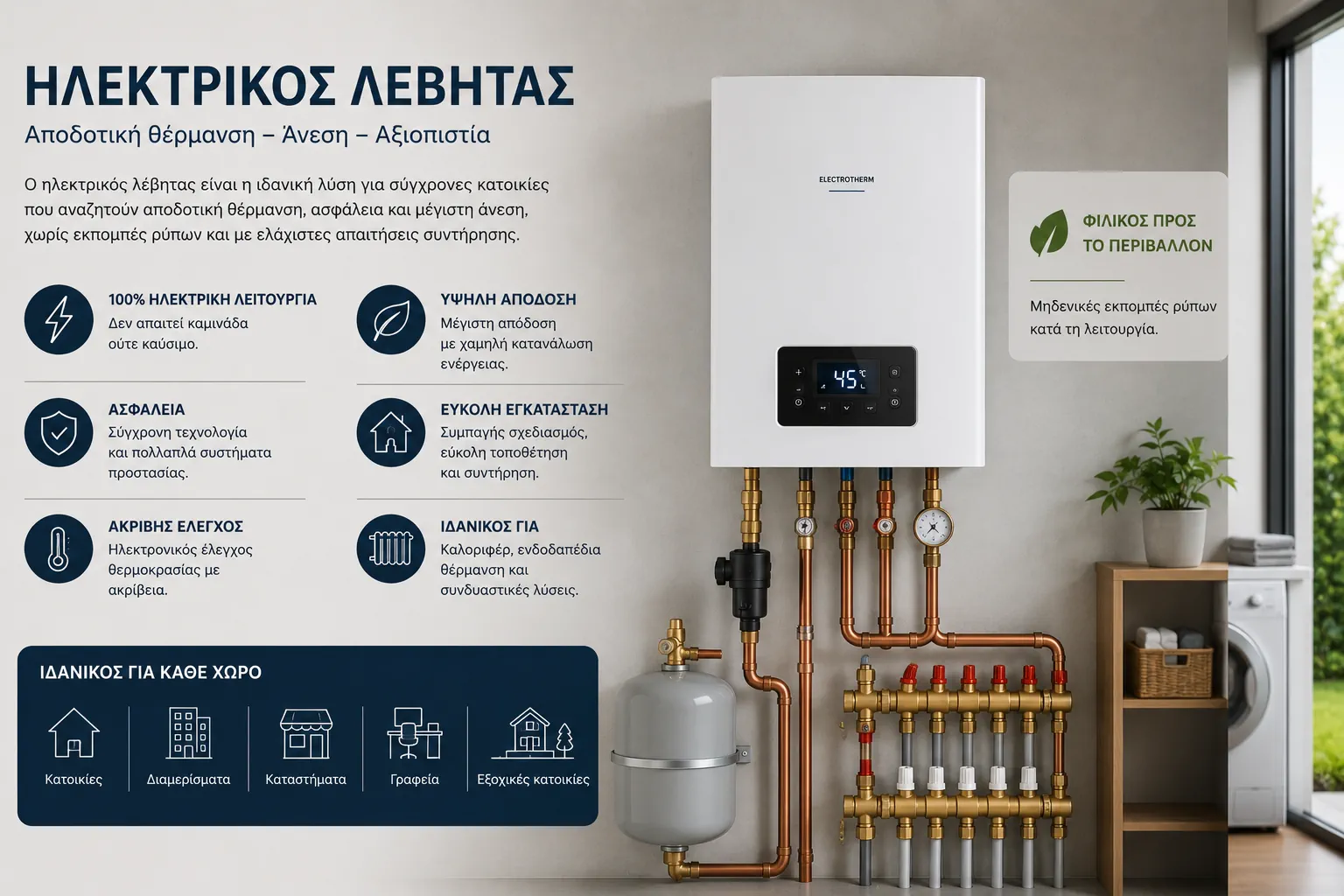 εγκατασταση ηλεκτρικου λεβητα