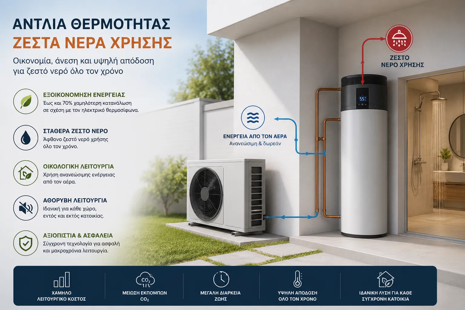 εγκατασταση αντλιας θερμοτητας